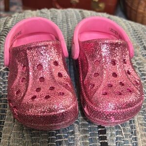 Sparkly Pink Kids Crocs